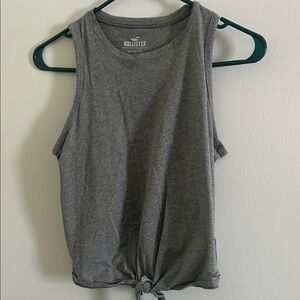 Hollister Charcoal Tie-Front Tank Top